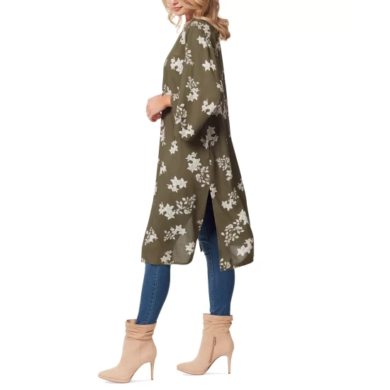 Cheap ๐ฅ Jessica Simpson ๐ฉ Women's Tina Printed Open-Front Duster Dark Green ๐ - Image 4