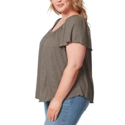 Brand new 👍 Jessica Simpson 👩 Women's Fiona Striped Ribbed-Knit Top Rosebud 💯