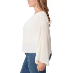 Outlet 😍 Jessica Simpson 👩 Women's Jenna Plaid Notch-Neck Top Black Iris ⭐