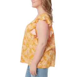 Outlet 🌟 Jessica Simpson 👩 Women's Alisha Cotton Flutter-Sleeve Top White 🔔