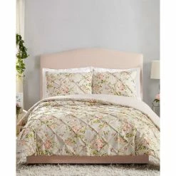 Brand new 🎁 Jessica Simpson Mils Floral Pinch Pleat Twin/Twin XL 2-Piece Comforter Set Gray 👍