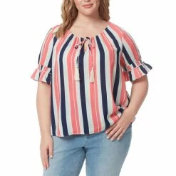 Brand new 👍 Jessica Simpson Trendy Plus Viva Smocked Peasant Top Navy Iris 🎁