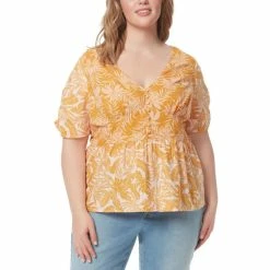 Hot Sale ❤️ Jessica Simpson Trendy Plus Petra Button-Front Top Bay Breeze 👍