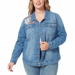 Brand new ✨ Jessica Simpson Trendy Plus Size Reagan Cotton Relaxed Trucker Jacket Best Life 🌟