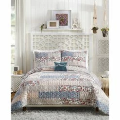 Buy 🥰 Jessica Simpson Tallulah Floral Twin Quilt Blue 🔥