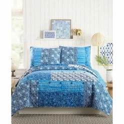 Best Pirce 🧨 Jessica Simpson Azra King Quilt Blue ⭐