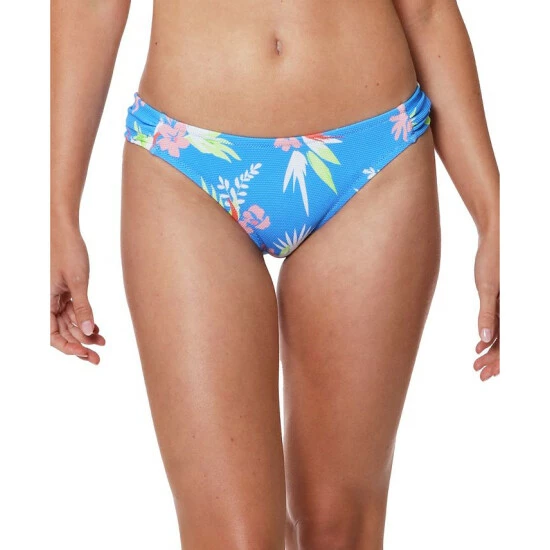 Discount ๐งจ Jessica Simpson Beach Vibes Printed Shirred Hipster ๐ Bikini Bottoms Caspian Multi ๐ฅ