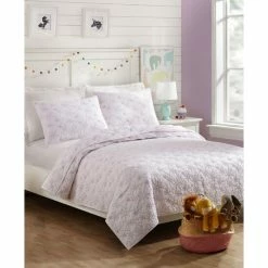 Buy 🥰 Jessica Simpson Flower Heart Twin 2-Piece Quilt Set White 🧨