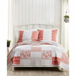 Deals 👏 Jessica Simpson Lago King Quilt Coral 😀