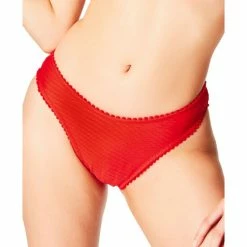 Best reviews of ❤️ Jessica Simpson 👩 Women's Pretty In Pique High-Cut Cheeky Swim Bottoms Pepper ❤️