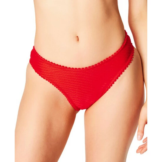 Best reviews of ❤️ Jessica Simpson 👩 Women's Pretty In Pique High-Cut Cheeky Swim Bottoms Pepper ❤️ - Image 2