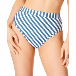 Hot Sale 😀 Jessica Simpson 👩 Women's Lickity Split High-Waisted Bottoms Blue/white Stripe ✔️