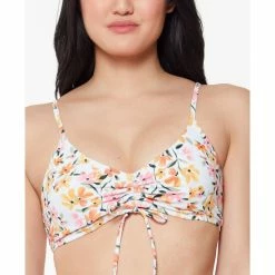 Brand new ❤️ Jessica Simpson ☀️ Summer Dreaming Ruched Binkini Top Sunset Multi 🔔