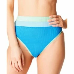 Buy ❤️ Jessica Simpson South Of Border High Waisted Swim Bottoms Blue/teal 🧨