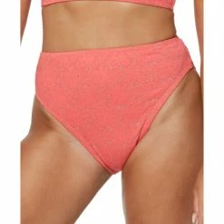 Coupon ⭐ Jessica Simpson Flower Power Printed High-Waist 👙 Bikini Bottoms Mandarin 🥰