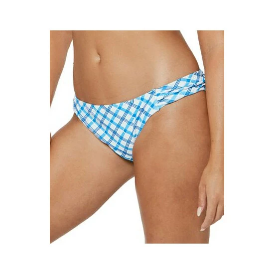 Promo 😉 Jessica Simpson Afternoon Tea Checked Shirred Hipster 👙 Bikini Bottoms Caspian Plaid 🔔 - Image 3
